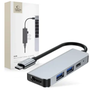 HUB Tech-Protect V2 4in1 USB-C - USB-A 3.0 / USB-A 2.0 / USB-C / HDMI - grayeng