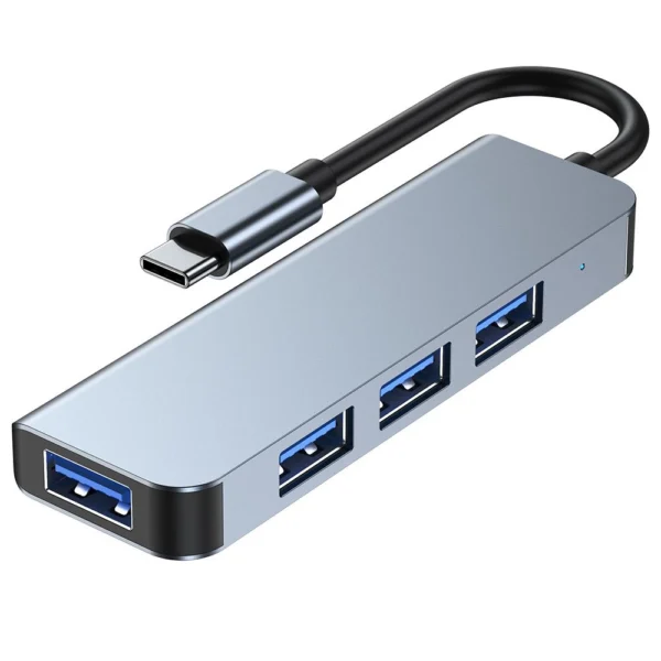 HUB Tech-Protect V1 4in1 USB-C - 3x USB-A 2.0 / USB-A 3.0 - grayeng