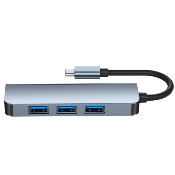 HUB Tech-Protect V1 4in1 USB-C - 3x USB-A 2.0 / USB-A 3.0 - grayeng