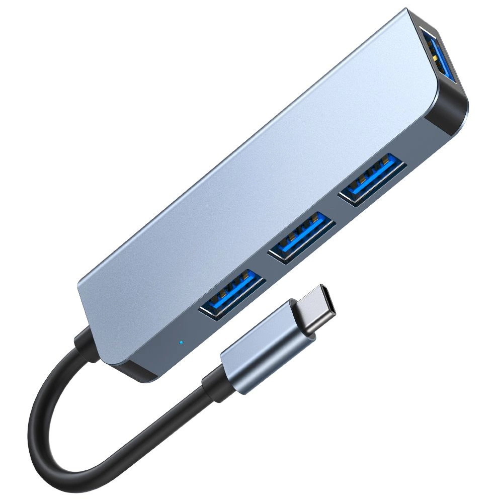 HUB Tech-Protect V1 4in1 USB-C - 3x USB-A 2.0 / USB-A 3.0 - grayeng