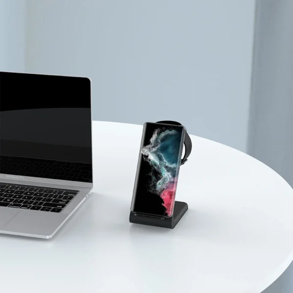Tech-Protect A7 10W inductive charger in the form of a 3-in-1 stand for smartphone / headphones / smartwatch - blackeng
