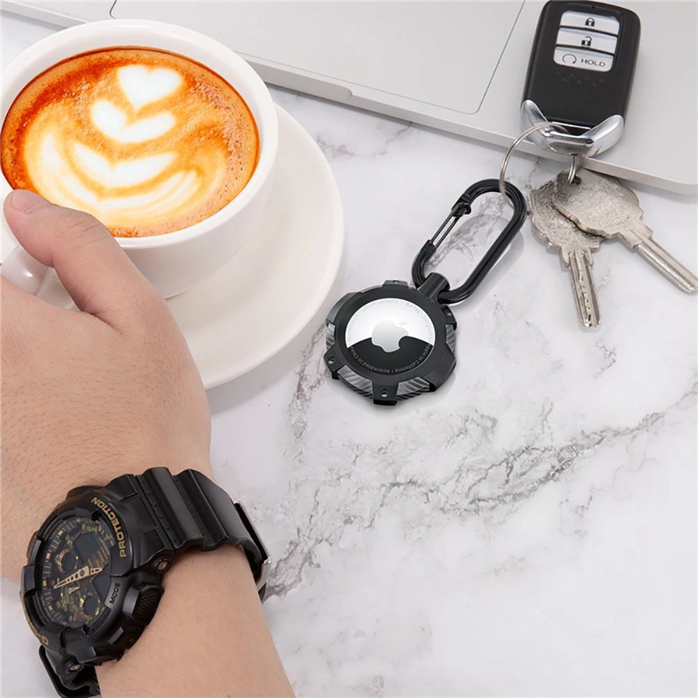 Tech-Protect TPUCarbon Case for Apple AirTag - Blackeng
