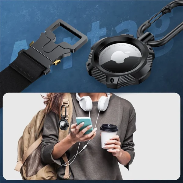 Tech-Protect TPUCarbon Case for Apple AirTag - Blackeng