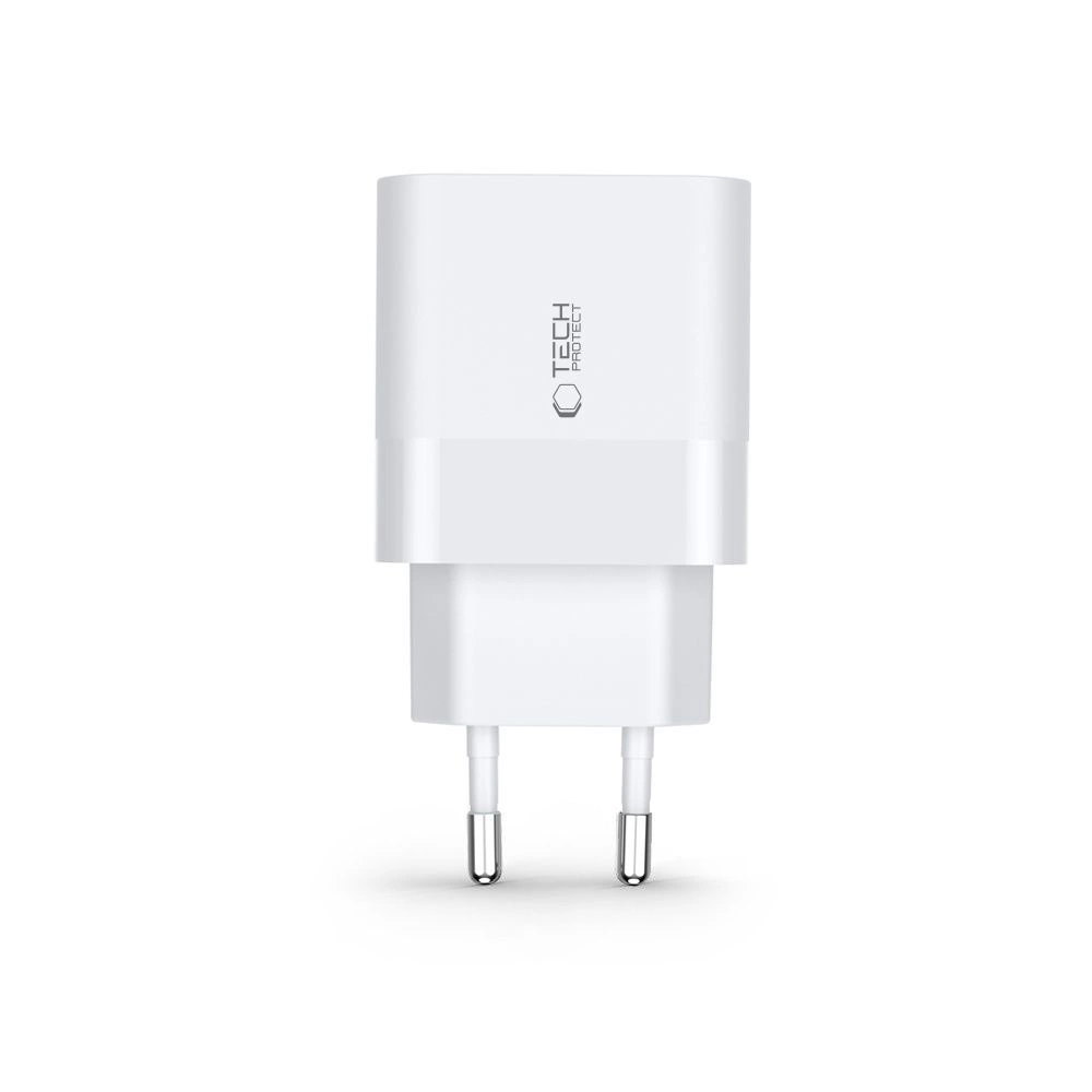 Tech-Protect C30W charger USB-C PD 30W / USB-A QC 3.0 - whiteeng