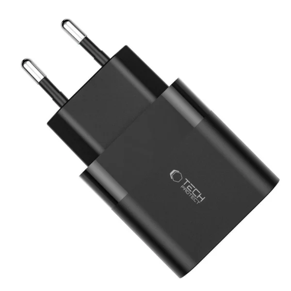 Tech-Protect C30W Charger USB-C PD 30W / USB-A QC 3.0 - Blackeng