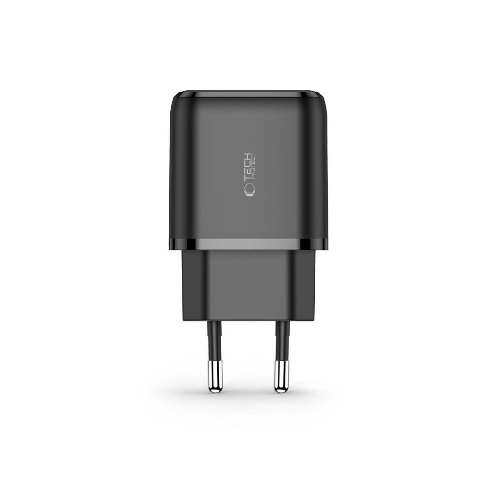 Tech-Protect C20W Charger USB-C PD 20W / USB-A QC 3.0 - Blackeng