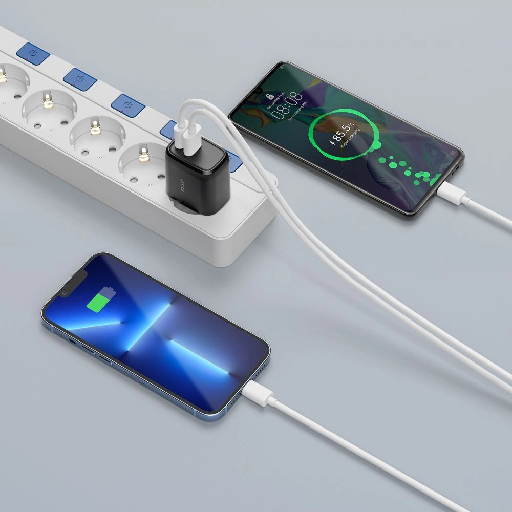 Tech-Protect C20W Charger USB-C PD 20W / USB-A QC 3.0 - Blackeng