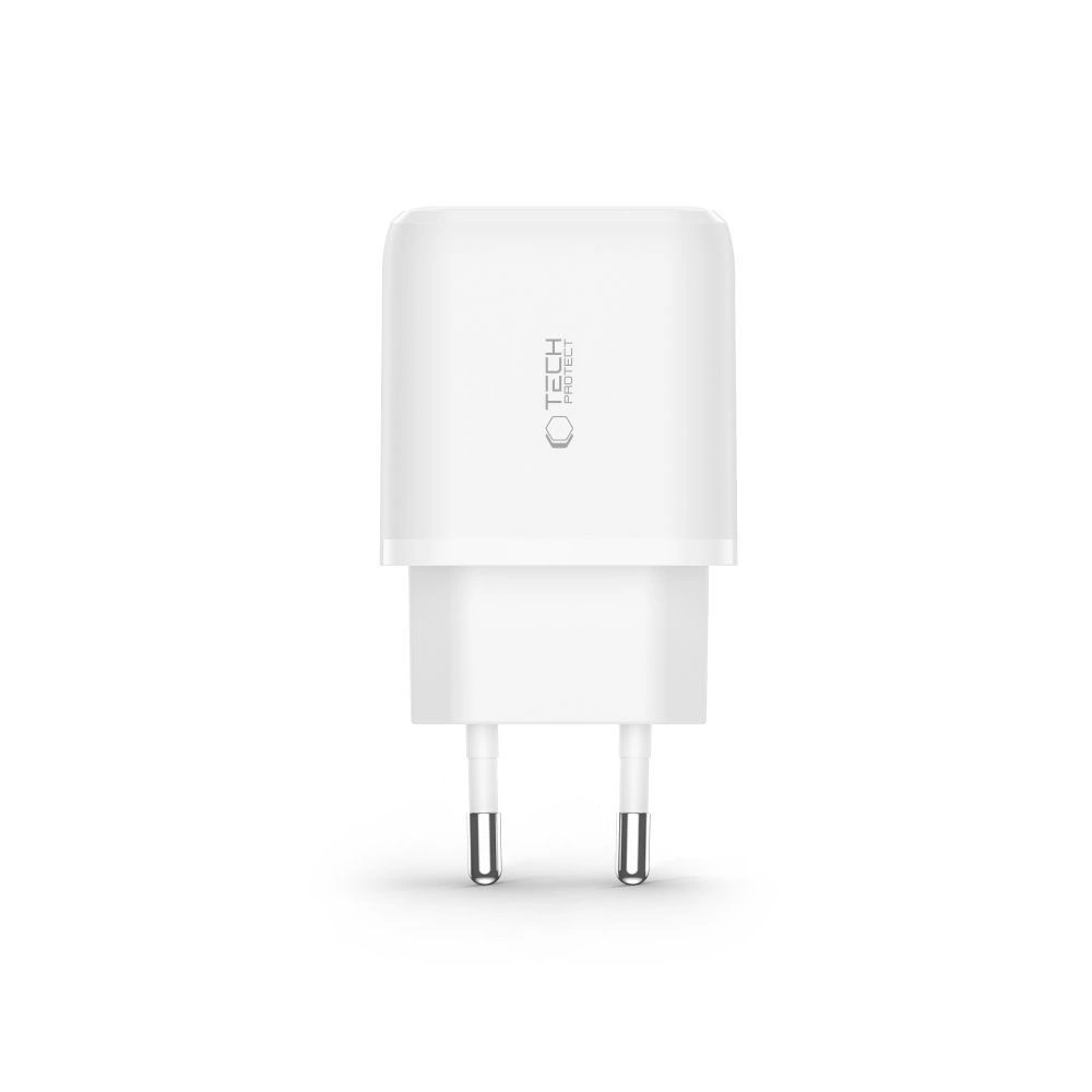 Tech-Protect C20W charger USB-C PD 20W / USB-A QC 3.0 - whiteeng