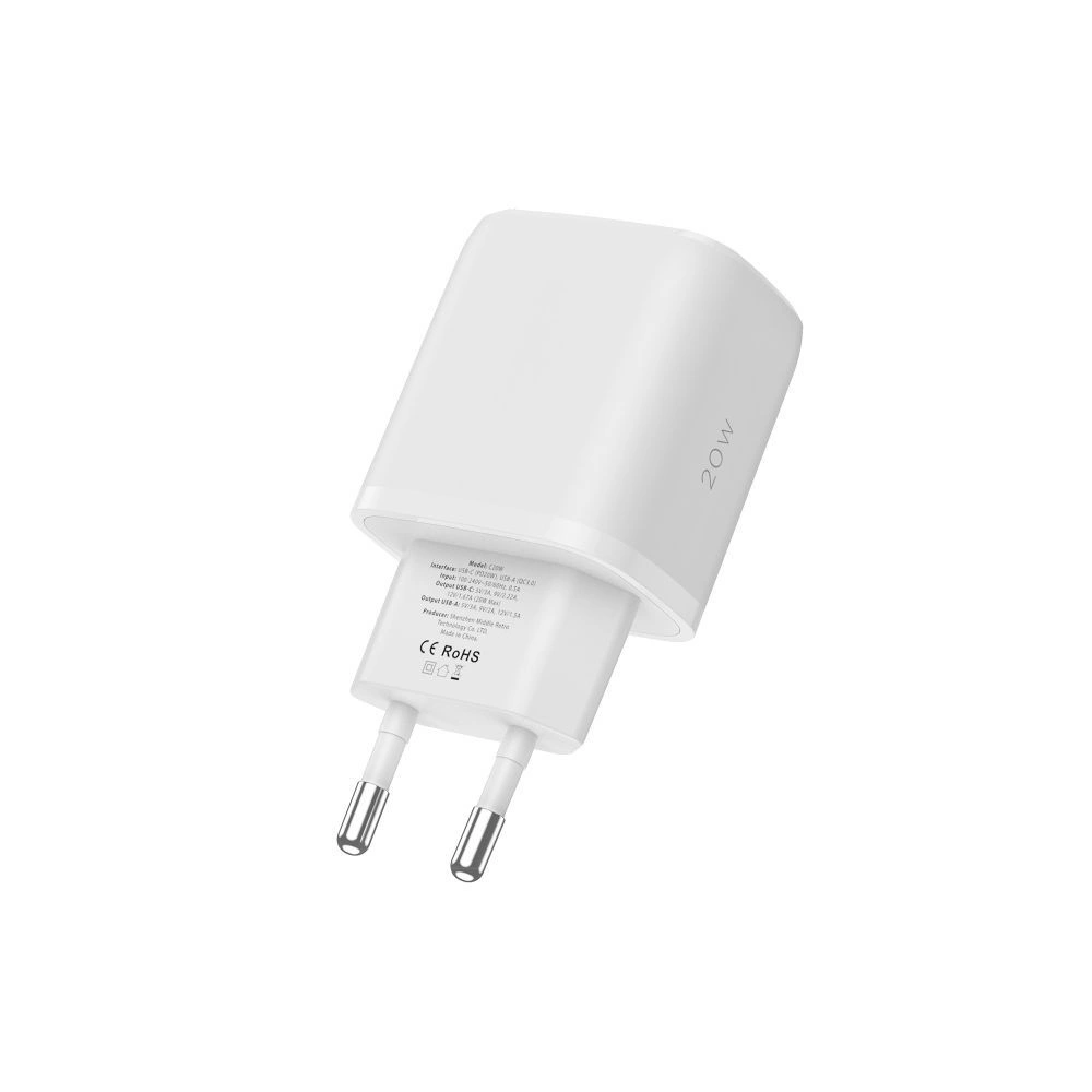 Tech-Protect C20W charger USB-C PD 20W / USB-A QC 3.0 - whiteeng