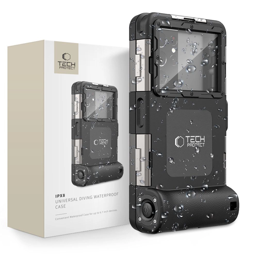 Tech-Protect Waterproof Case IPX8 for 4.7-6.7" Smartphones - Blackeng