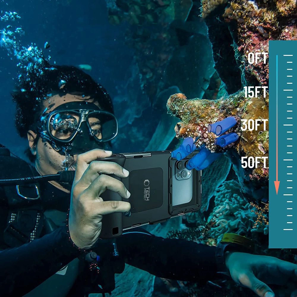 Tech-Protect Waterproof Case IPX8 for 4.7-6.7" Smartphones - Blackeng