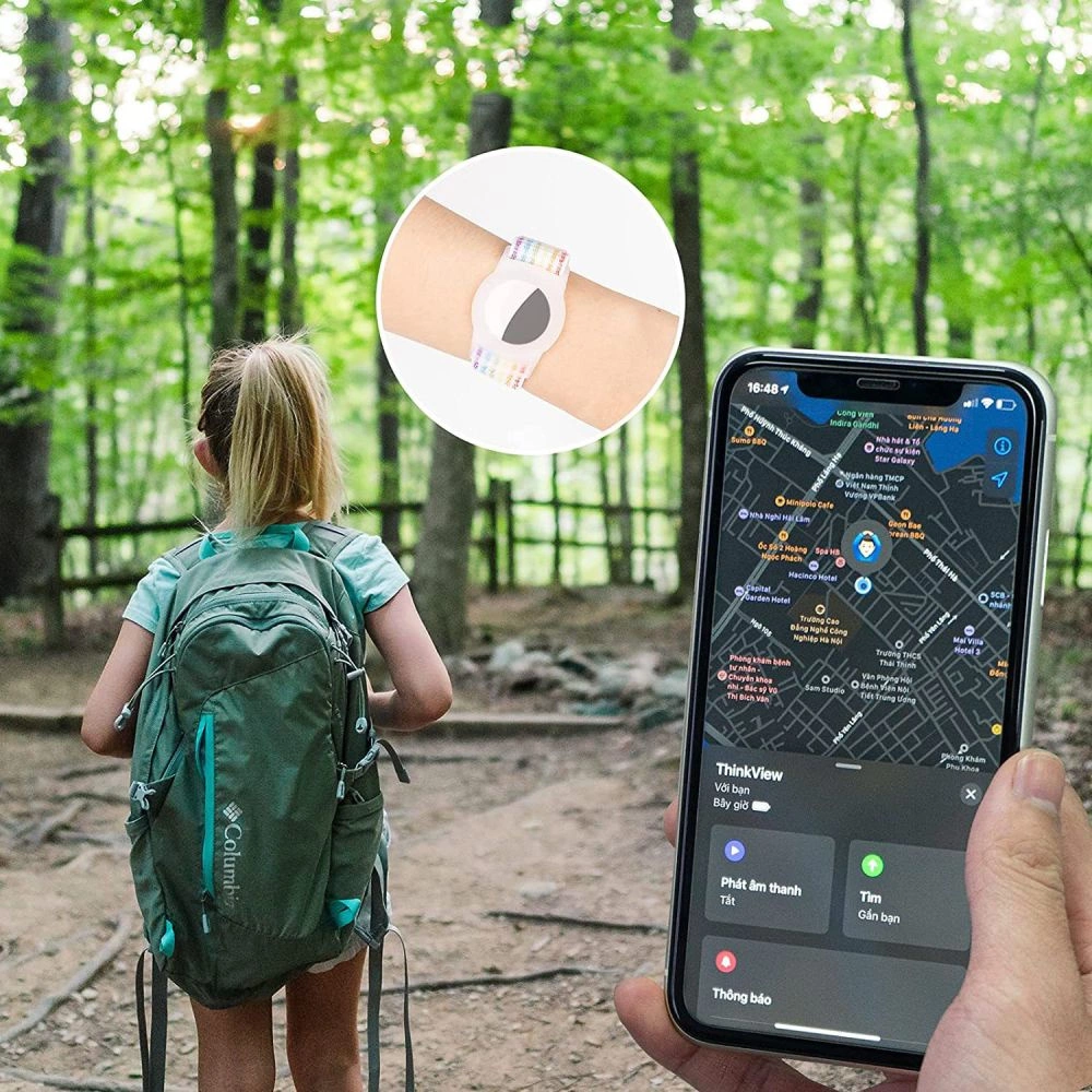 Tech-Protect Nylon Strap for Kids for Apple AirTag - Blueeng