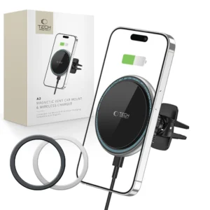 Tech-Protect A2 Car Phone Holder with MagSafe 15W Inductive Charger for Air Vent - Blackeng