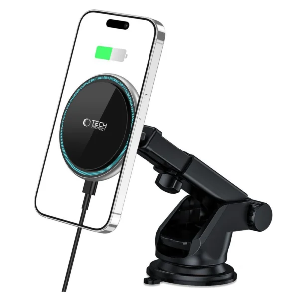 Tech-Protect A2 Car Phone Holder with MagSafe 15W Inductive Charger for Cockpit - Blackeng