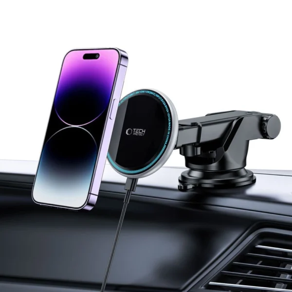 Tech-Protect A2 Car Phone Holder with MagSafe 15W Inductive Charger for Cockpit - Blackeng