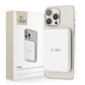 Tech-Protect LifeMag PB10 Powerbank with MagSafe 5000mAh 15W USB-C port - white + USB-C cableeng