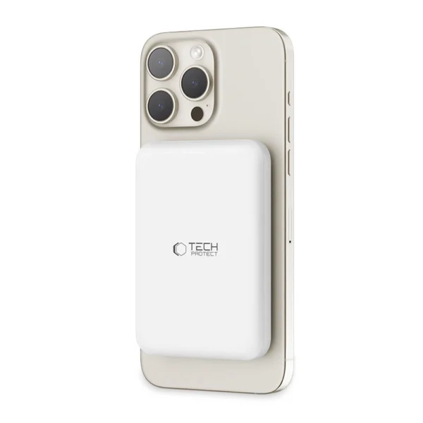 Tech-Protect LifeMag PB10 Powerbank with MagSafe 5000mAh 15W USB-C port - white + USB-C cableeng