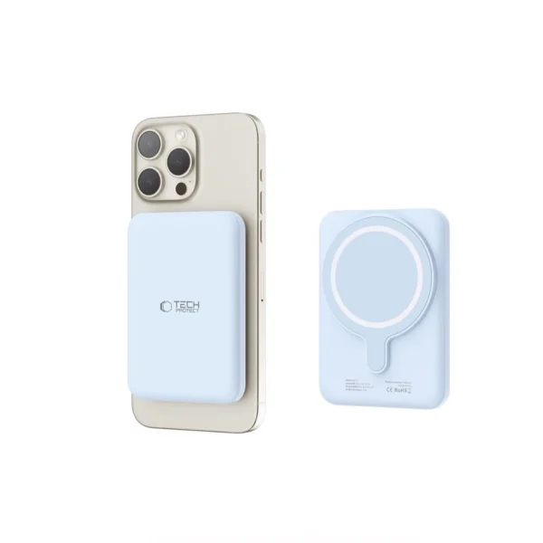 Tech-Protect LifeMag PB10 Powerbank with MagSafe 5000mAh 15W USB-C port - blue + USB-C cableeng