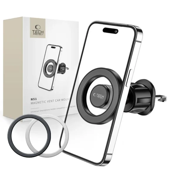 Tech-Protect N51 Car Phone Holder with MagSafe for Air Vent - Blackeng