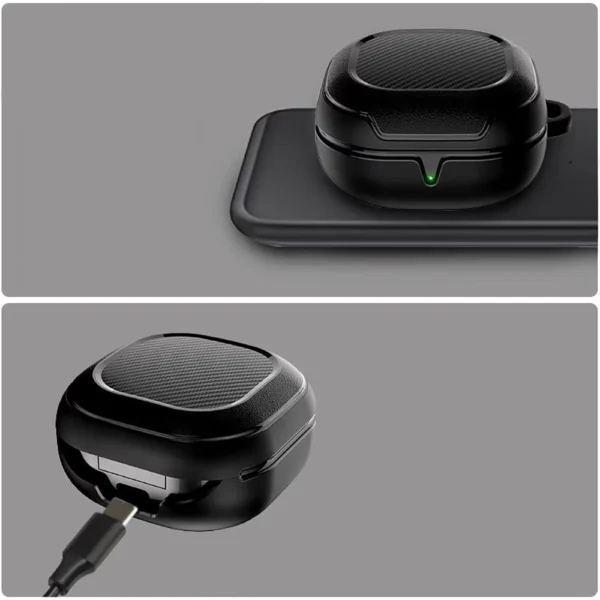 Tech-Protect Rough Carbon Case for Samsung Galaxy Buds FE / 2 Pro / 2 / Live / Pro - Blackeng