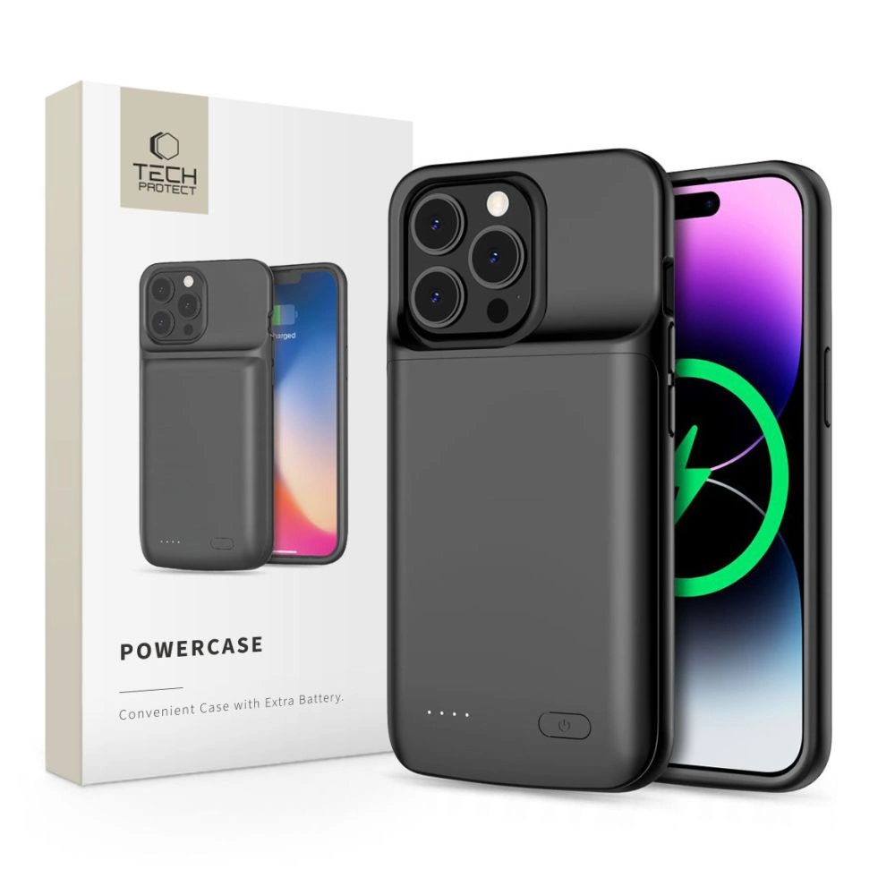 Tech-Protect PowerCase for iPhone 14 / 14 Pro with 4800mAh Powerbank - Blackeng