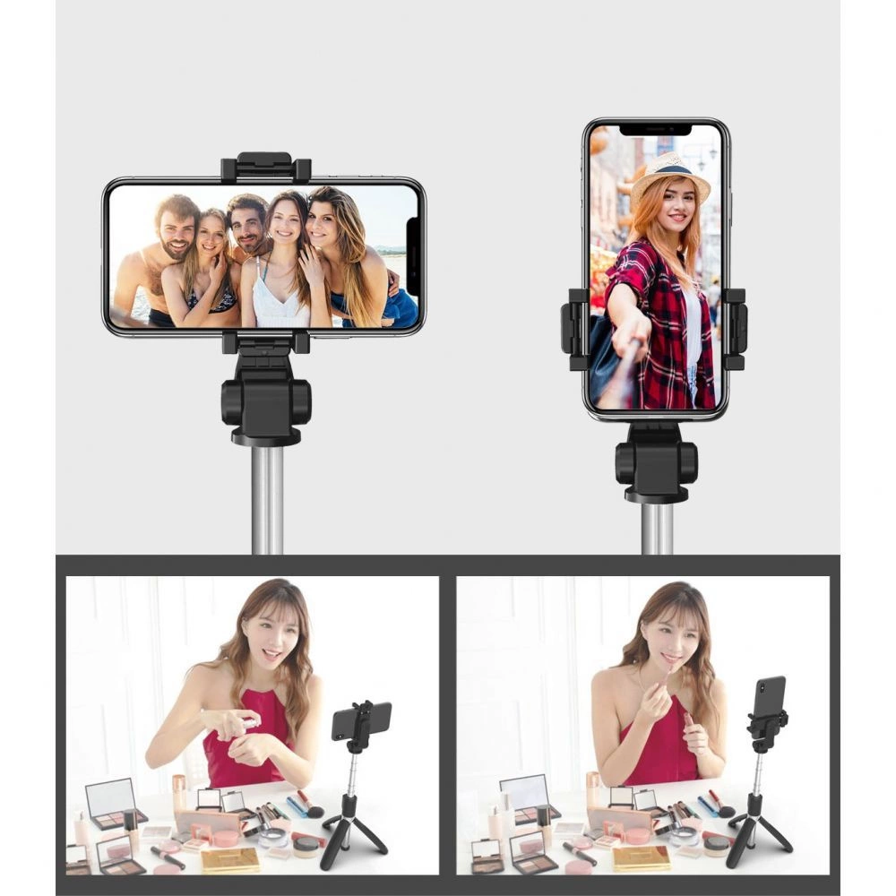 Tech-Protect L02S Bluetooth selfie stick with tripod up to 72cm - blackeng