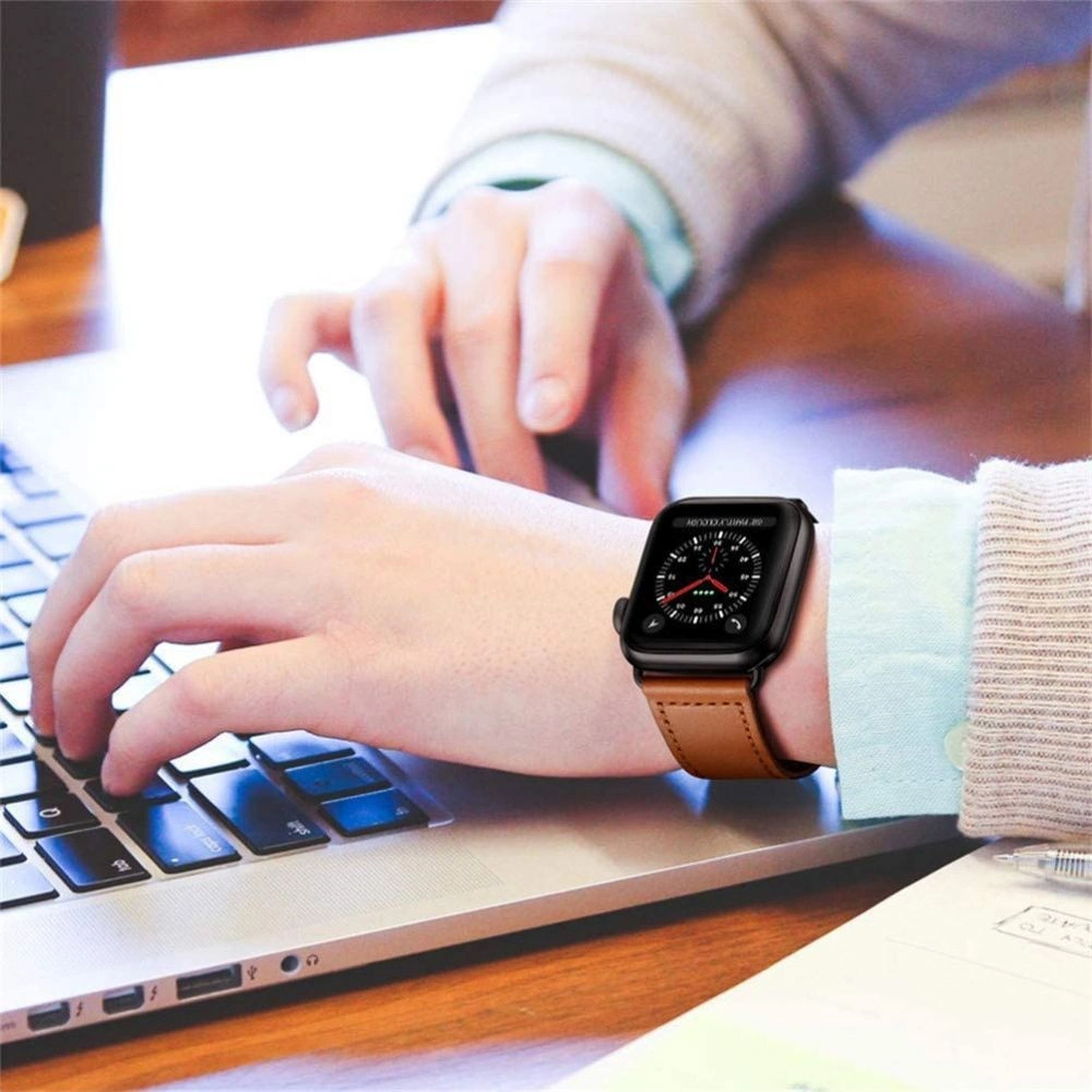 Tech-Protect Leatherfit Strap for Apple Watch 4 / 5 / 6 / 7 / 8 / 9 / SE (38/40/41 mm) - Browneng