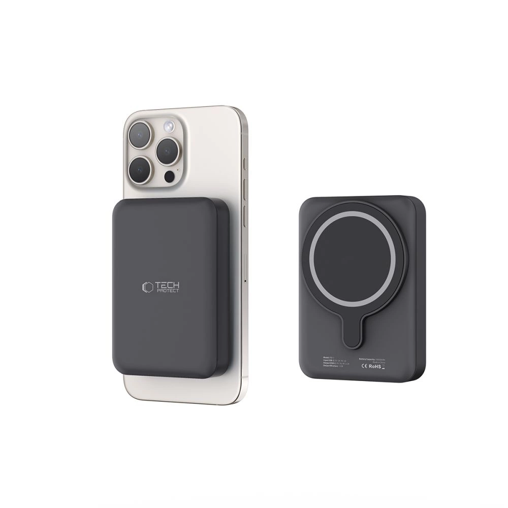Tech-Protect LifeMag PB11 Powerbank with MagSafe 10000mAh 15W USB-C port - black + USB-C cableeng