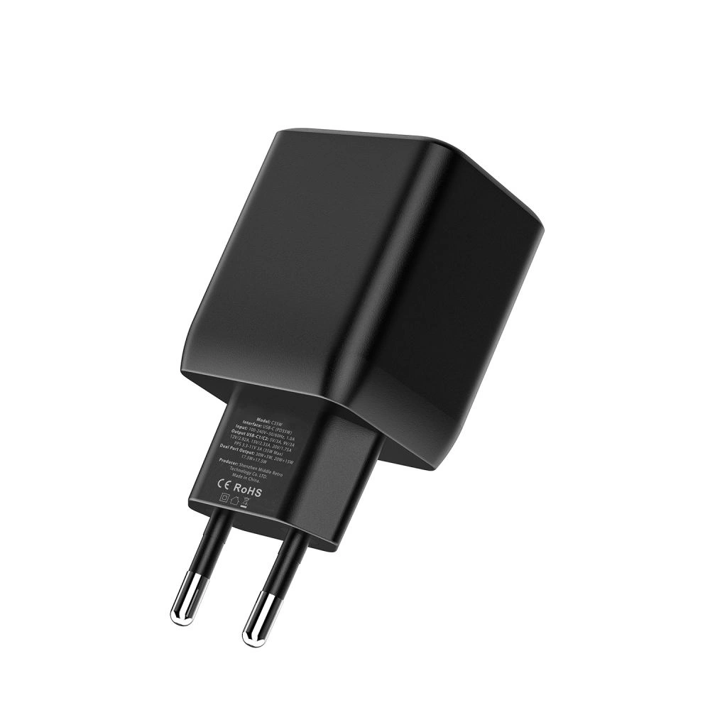 Tech-Protect C35W-2 charger, 2x USB-C PD 35W - blackeng