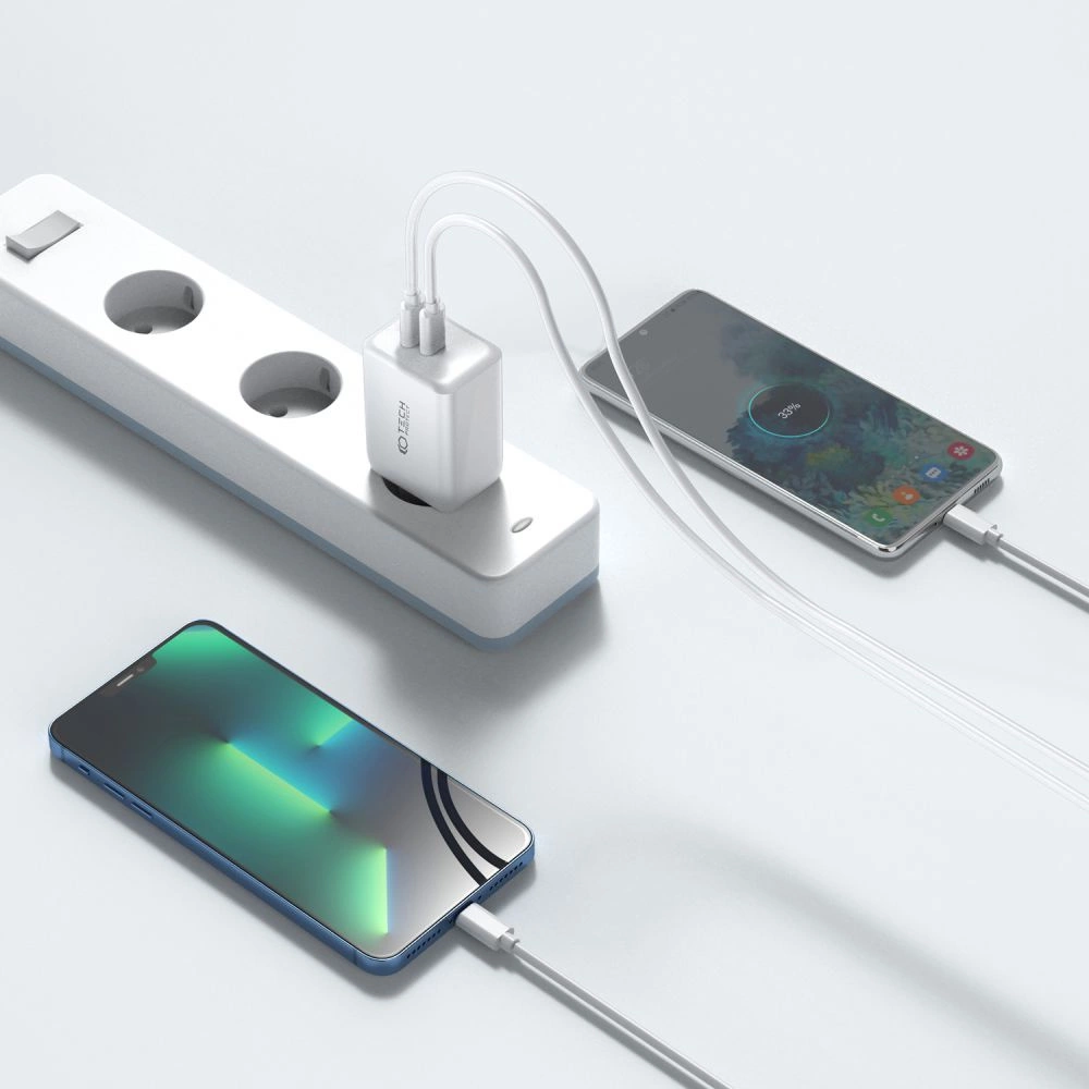 Tech-Protect C35W-2 charger, 2x USB-C PD 35W - blackeng