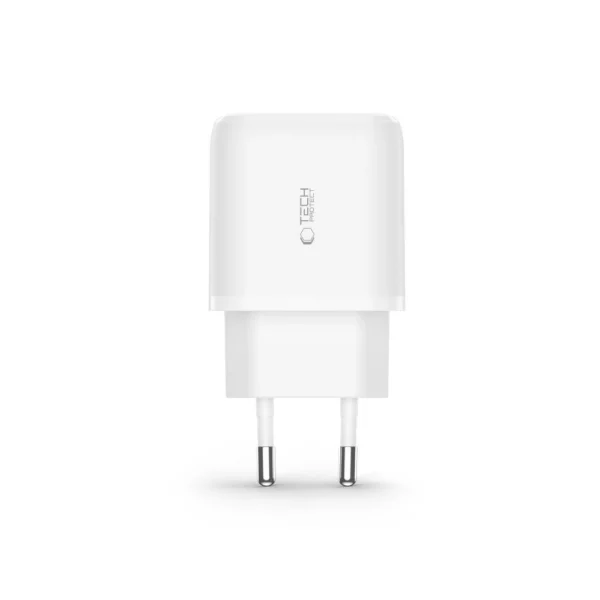 Tech-Protect C20W USB-C PD 20W / USB-A QC 3.0 Charger with USB-C / Lightning Cable - Whiteeng