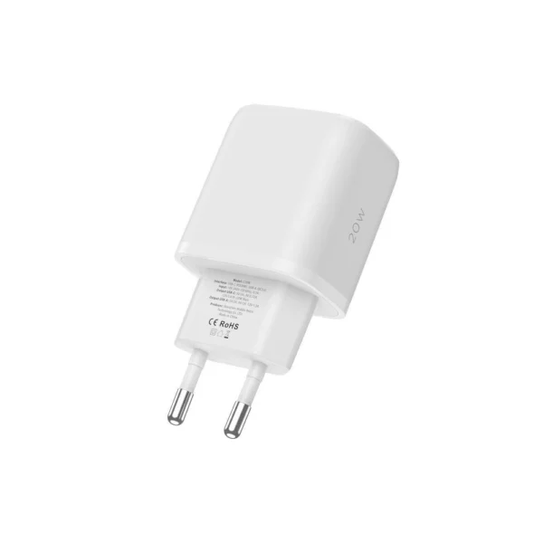 Tech-Protect C20W USB-C PD 20W / USB-A QC 3.0 Charger with USB-C / Lightning Cable - Whiteeng
