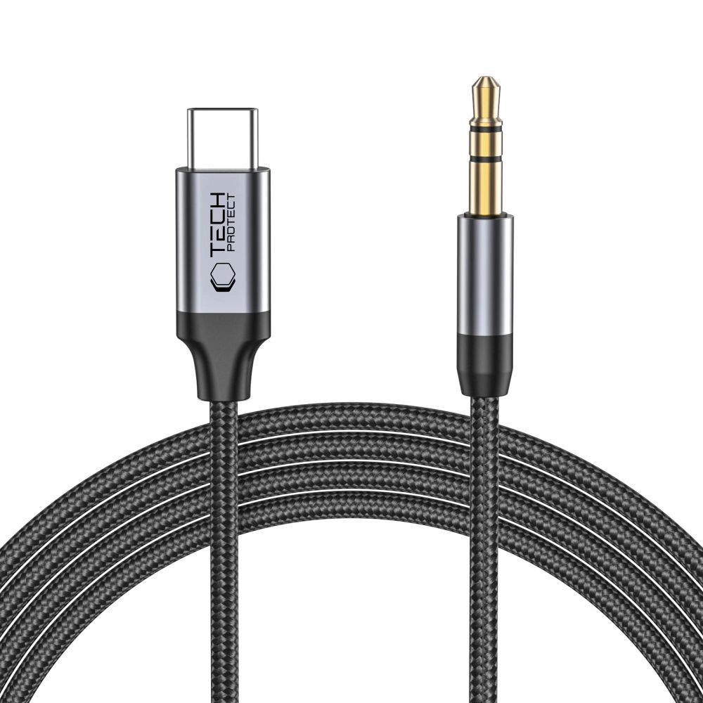 Tech-Protect UltraBoost audio USB-C / 3.5mm mini jack cable 1 m - blackeng