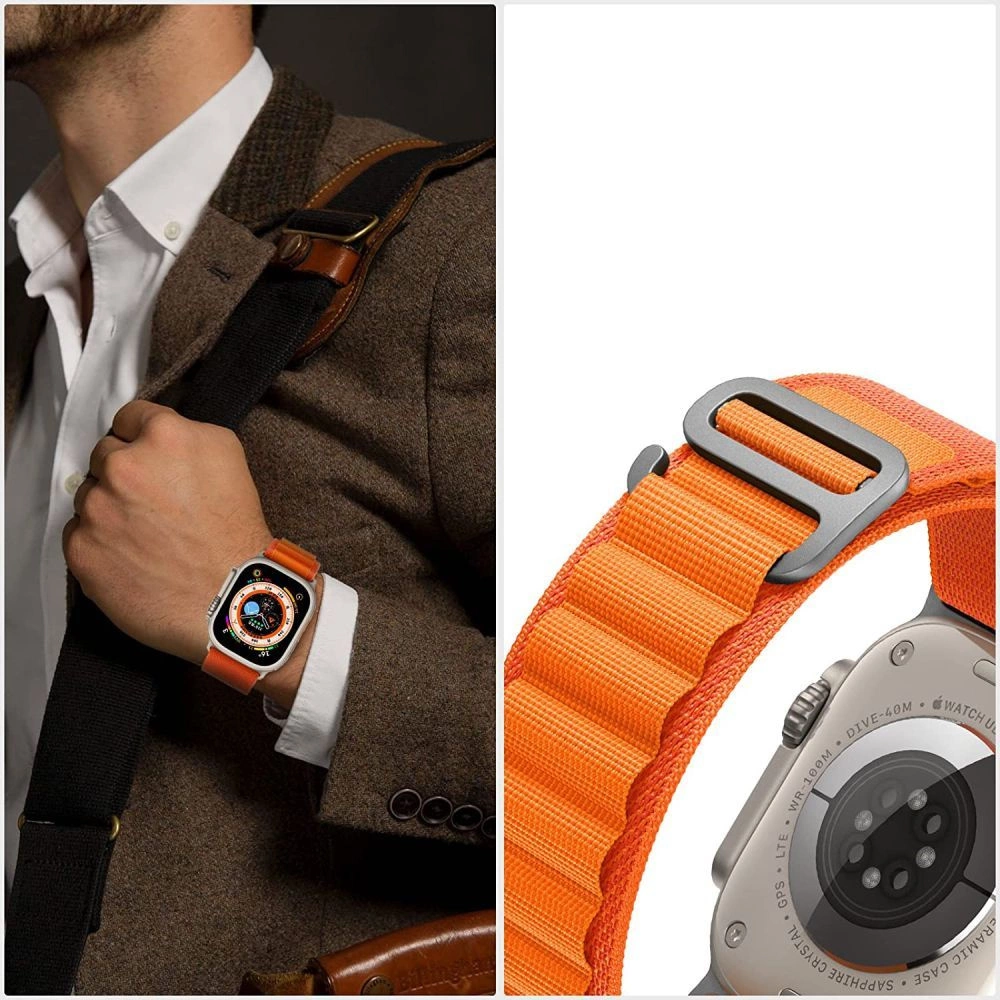 Tech-Protect Nylon Pro Strap for Samsung Galaxy Watch 4 / 5 / 5 Pro / 6 / 7 / FE - Orangeeng