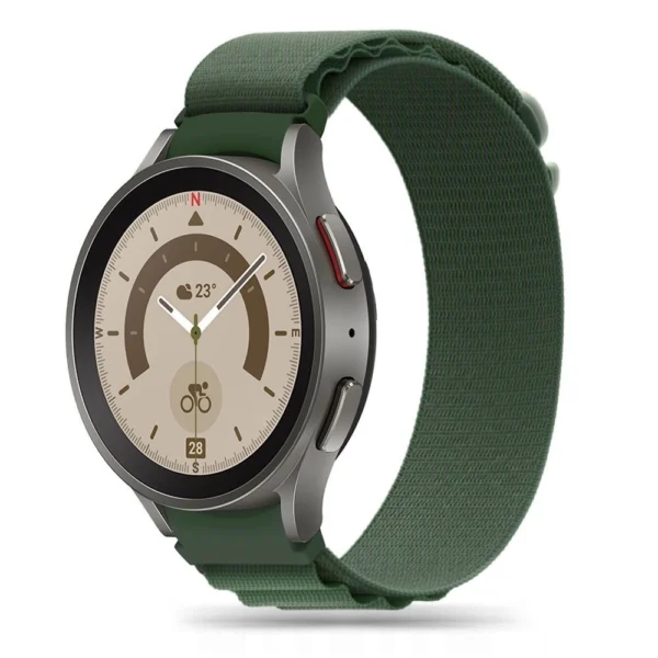 Tech-Protect Nylon Pro Strap for Samsung Galaxy Watch 4 / 5 / 5 Pro / 6 / 7 / FE - Dark Greeneng
