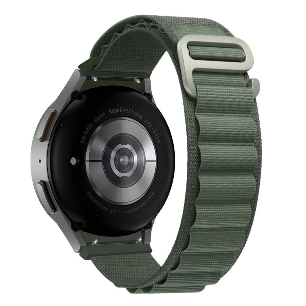 Tech-Protect Nylon Pro Strap for Samsung Galaxy Watch 4 / 5 / 5 Pro / 6 / 7 / FE - Dark Greeneng