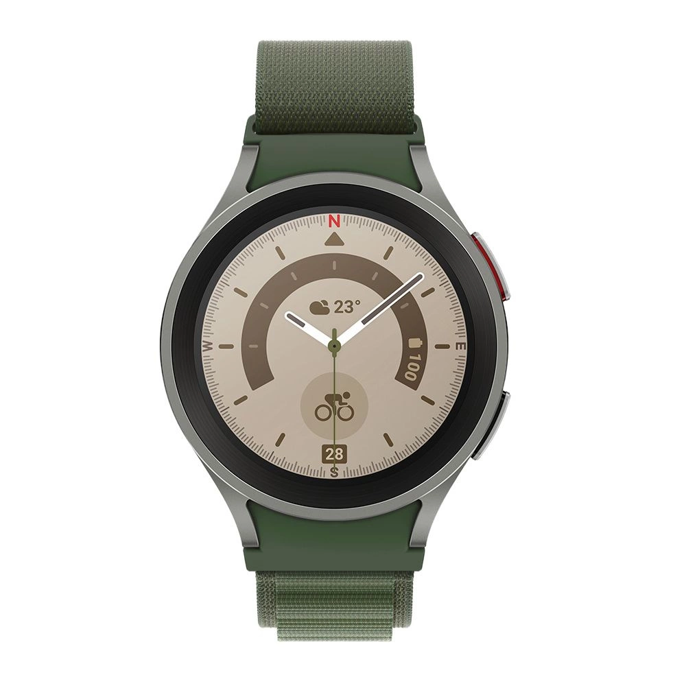 Tech-Protect Nylon Pro Strap for Samsung Galaxy Watch 4 / 5 / 5 Pro / 6 / 7 / FE - Dark Greeneng