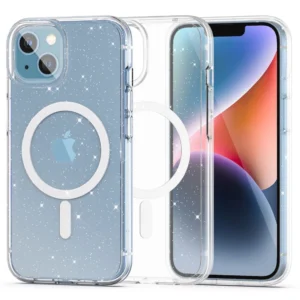Tech-Protect FlexAir Hybrid MagSafe iPhone 13/14 Case - Clear Glittereng