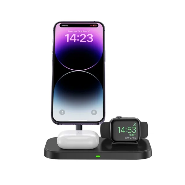 Tech-Protect QI15W-A22 MagSafe Inductive Charger with 3in1 MagSafe Stand for Smartphone / Apple Watch / AirPods - Blackeng