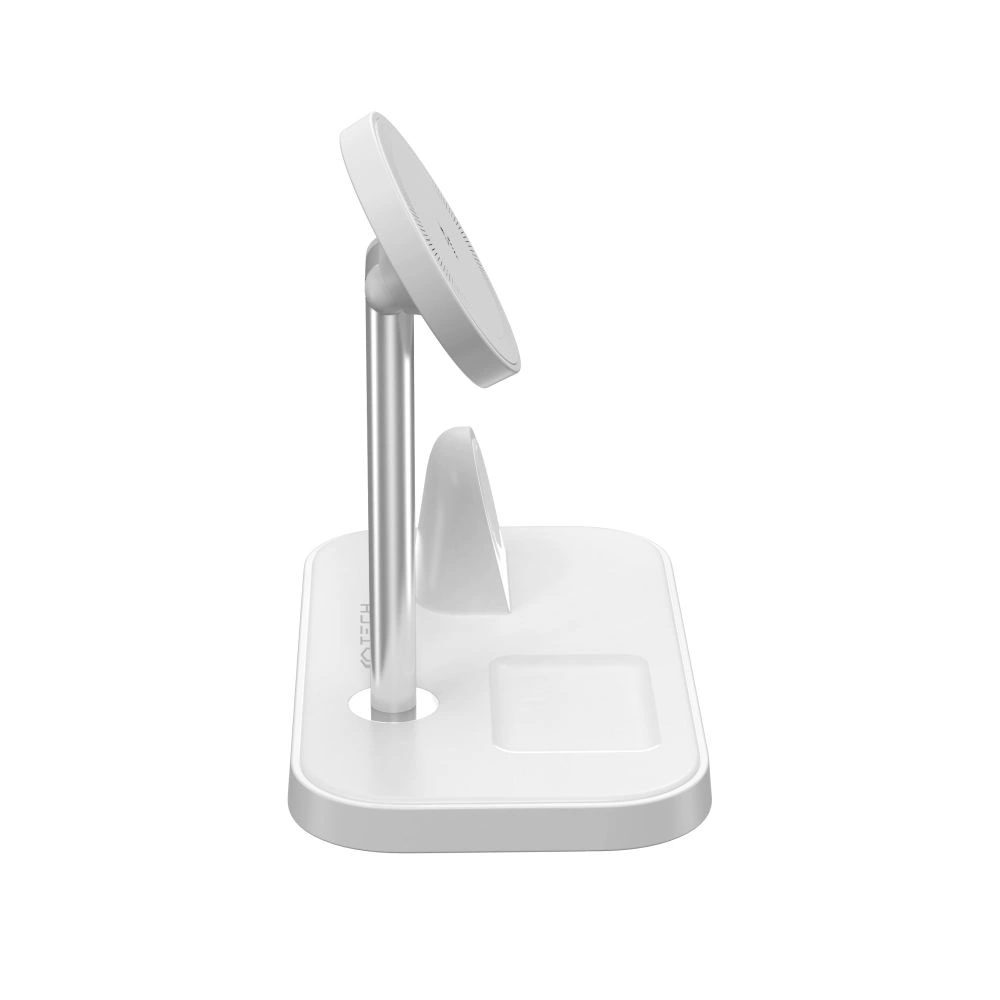 Tech-Protect QI15W-A22 MagSafe inductive charger with 3in1 MagSafe stand for smartphone / Apple Watch / AirPods - whiteeng