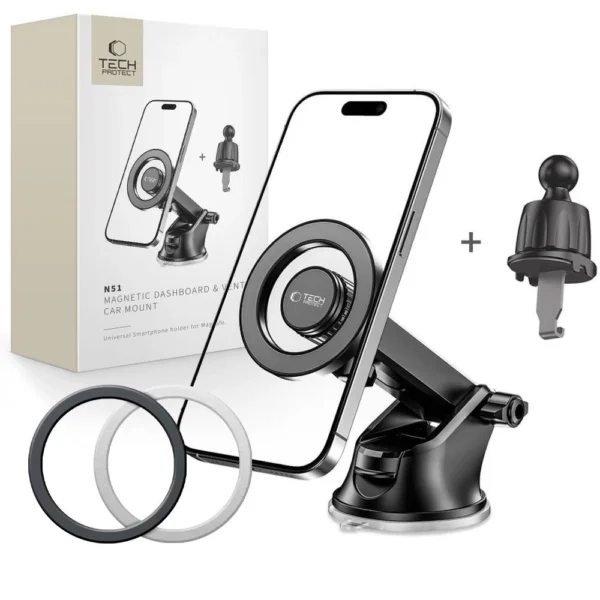 Tech-Protect N51 MagSafe Car Phone Holder for Cockpit/Air Vent - Blackeng