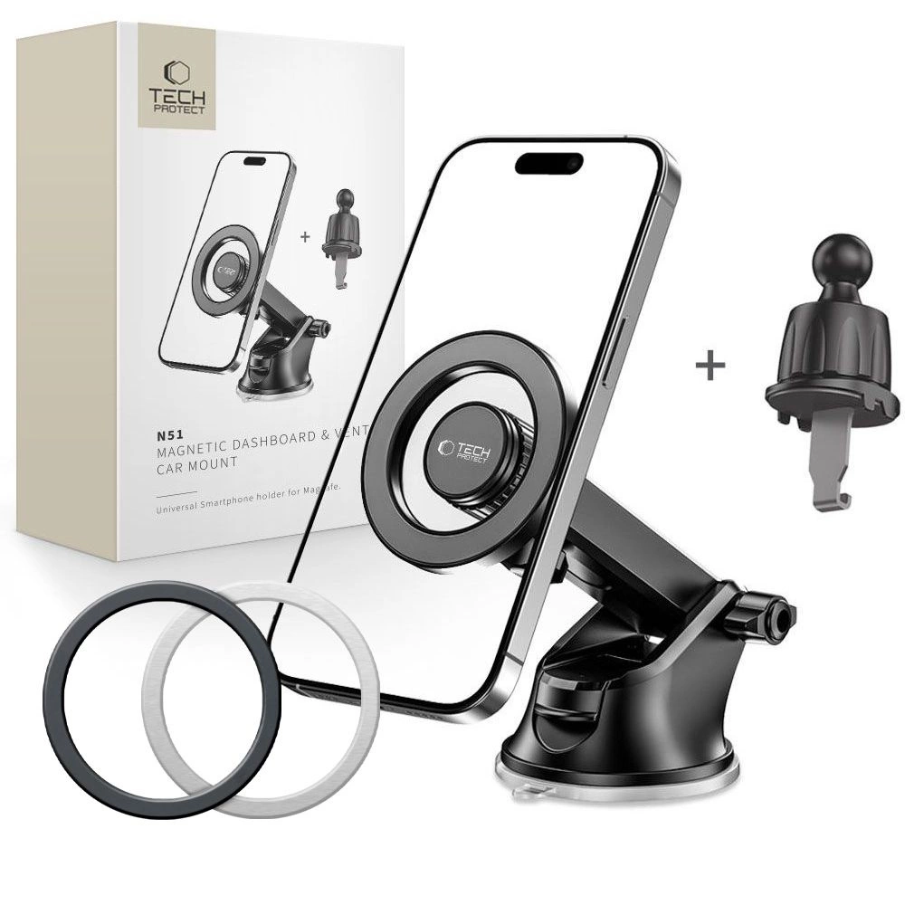 Tech-Protect N51 MagSafe Car Phone Holder for Cockpit/Air Vent - Blackeng