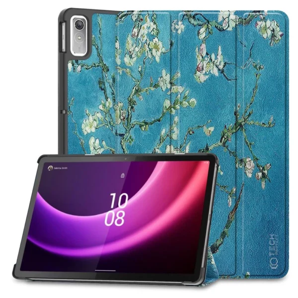 Tech-Protect SmartCase for Lenovo Tab P11 (2nd gen.) 11.5" TB-350 - blue with sakura flowerseng