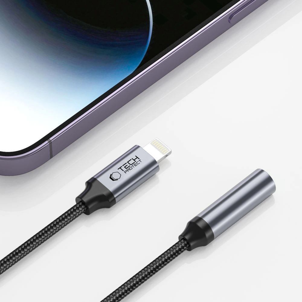 Tech-Protect UltraBoost Lightning / 3.5mm mini jack adapter - blackeng