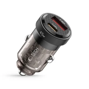 Tech-Protect CC45W Car Charger USB-C PD 45W / USB-A QC 3.0 - Blackeng