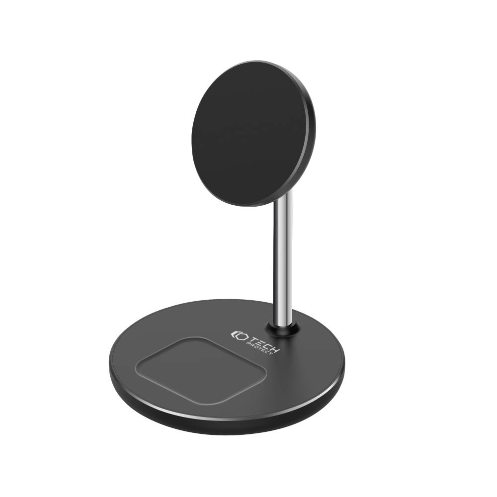 Tech-Protect QI15W-A21 MagSafe 15W inductive charger with 2in1 smartphone/headphone stand - blackeng