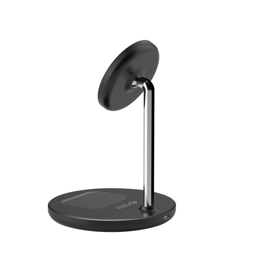 Tech-Protect QI15W-A21 MagSafe 15W inductive charger with 2in1 smartphone/headphone stand - blackeng