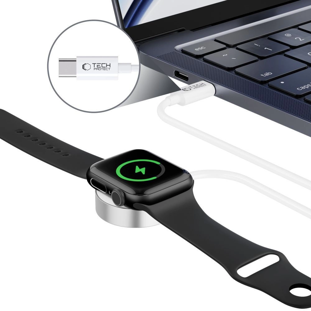Tech-Protect UltraBoost Magnetic Inductive Charger with USB-C Connector for Apple Watch 1.2m - Whiteeng