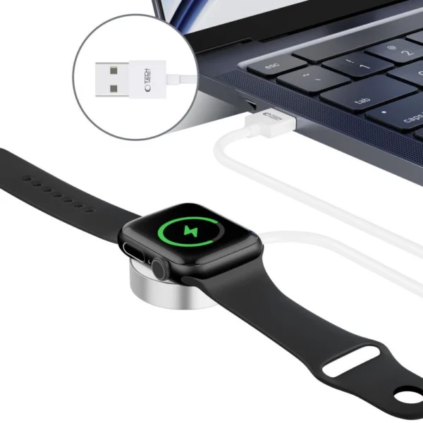 Tech-Protect UltraBoost Magnetic Inductive Charger with USB-A Connector for Apple Watch 1.2m - Whiteeng