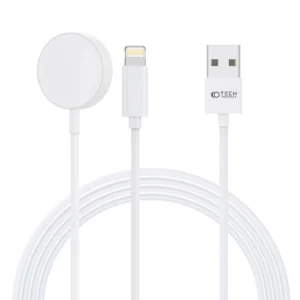 Tech-Protect UltraBoost 2in1 Magnetic Charger with USB-C / Lightning Cables for Apple Watch 1.5m - Whiteeng